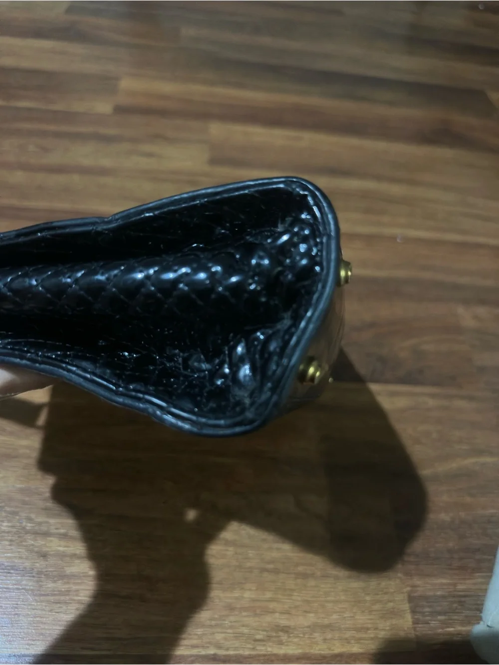 Vintage Bally Black Quilted Top-Handle Hobo Bag